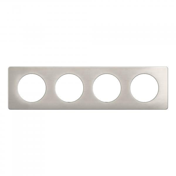 Vignette 2 produit Plaque de finition nouveau Cliane 4 postes - Alu Satin | Ref : CP1704
