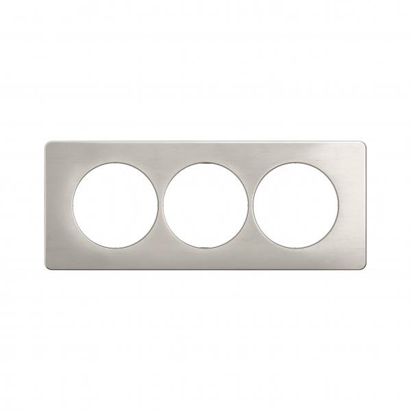 Vignette 2 produit Plaque de finition nouveau Cliane 3 postes spciale rnovation - Alu Satin | Ref : CP1707