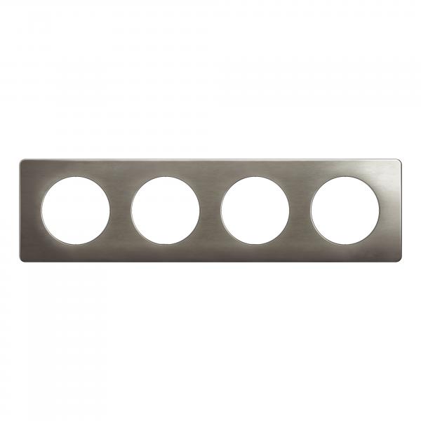 Vignette 2 produit Plaque de finition nouveau Céliane 4 postes - Acier Satiné | Ref : CP1804
