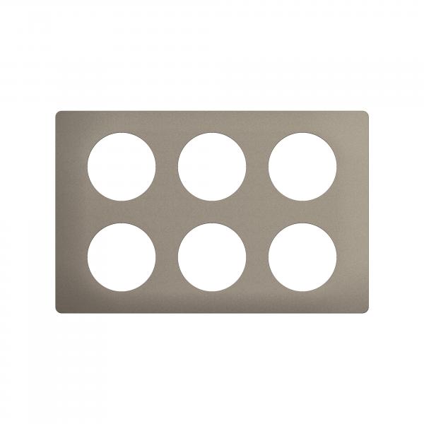Vignette 2 produit Plaque de finition nouveau Cliane 2x3 postes - Acier Satin | Ref : CP1810
