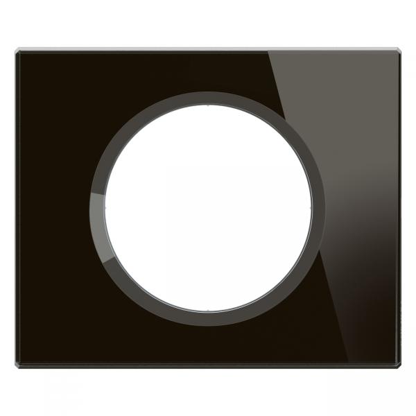 Vignette 2 produit Plaque de finition nouveau Cliane 1 poste - Verre Onyx Noir | Ref : CP1901