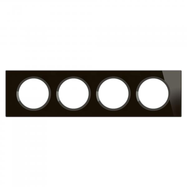 Vignette 2 produit Plaque de finition nouveau Cliane 4 postes - Verre Onyx Noir | Ref : CP1904