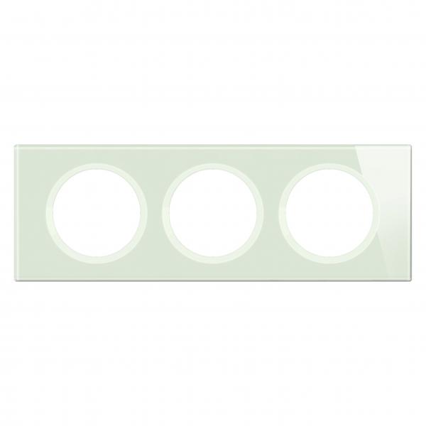 Vignette 2 produit Plaque de finition nouveau Cliane 3 postes - Verre Opale Blanc | Ref : CP2003