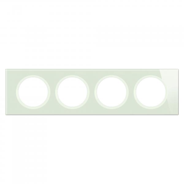 Vignette 2 produit Plaque de finition nouveau Cliane 4 postes - Verre Opale Blanc | Ref : CP2004