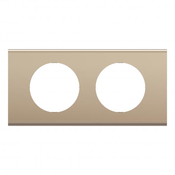 Vignette 2 produit Plaque de finition nouveau Cliane 2 postes - Nickel Satin | Ref : CP2102