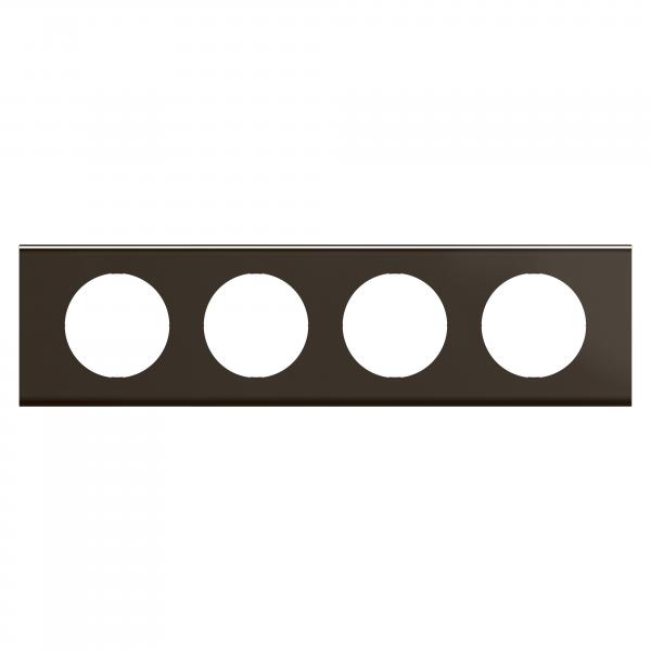 Vignette 2 produit Plaque de finition nouveau Cliane 4 postes - Nickel Sombre Satin | Ref : CP2204