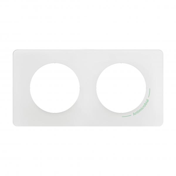 Vignette 2 produit Plaque de finition nouveau Cliane 2 postes - Blanc antimicrobien | Ref : CP2602