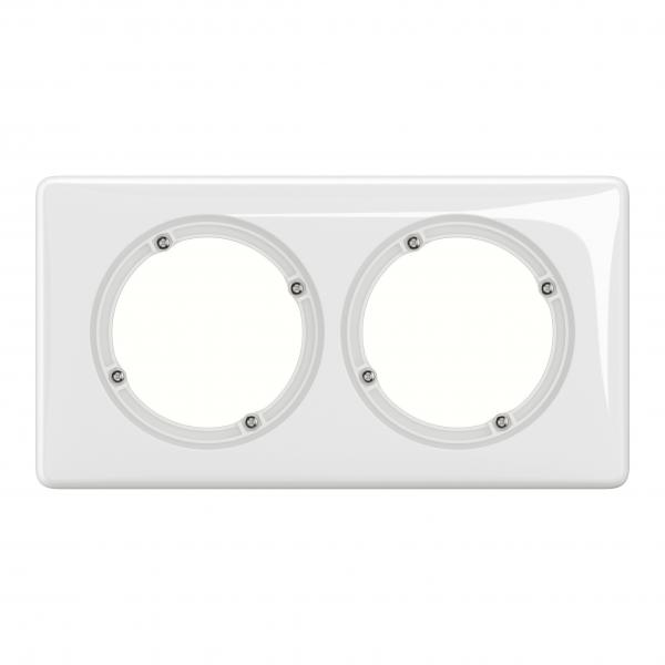Vignette 2 produit Plaque de finition nouveau Cliane 2 postes - Blanc IP44 | Ref : CP2702