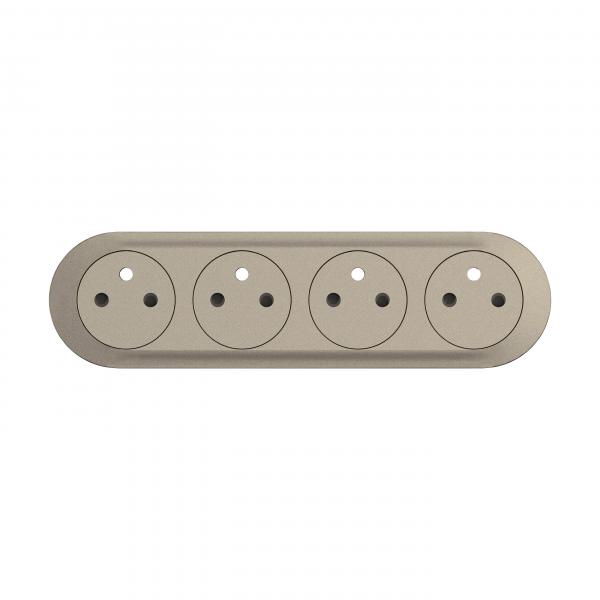 Vignette 2 produit Enjoliveur prise prcble 4x2P+T compacte Surface nouveau Cliane - Titanium | Ref : CT0114
