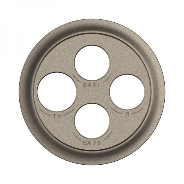 Vignette 2 produit Enjoliveur prise TV-R-SAT-SAT 2 cbles nouveau Cliane - Titanium | Ref : CT0393