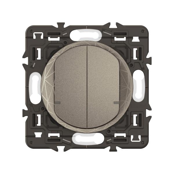 Vignette 2 produit Interrupteur filaire double nouveau Céliane with Netatmo avec Neutre - Titanium | Ref : CT0416