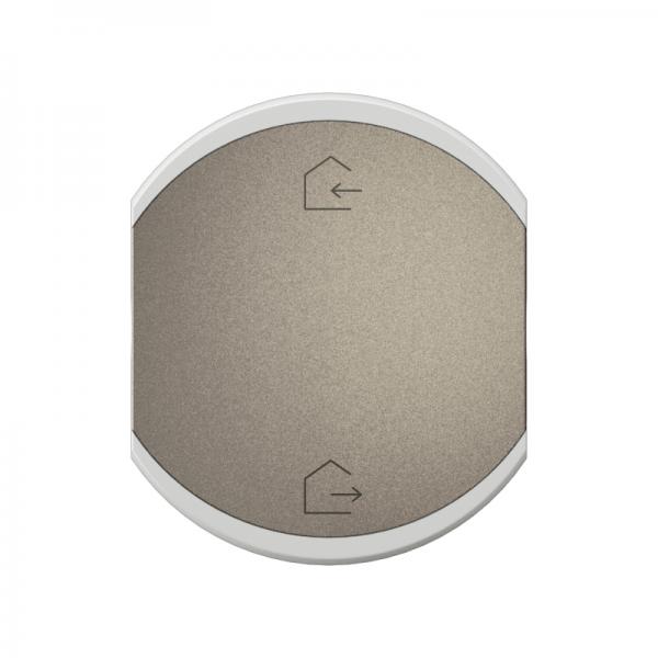 Vignette 2 produit Enjoliveur de finition 1 touche double (2 modules) Cliane avec symbole Dpart/Arrive pour mcanismes BUS/SCS et BUS/KNX - finition Titanium | Ref : CT5503