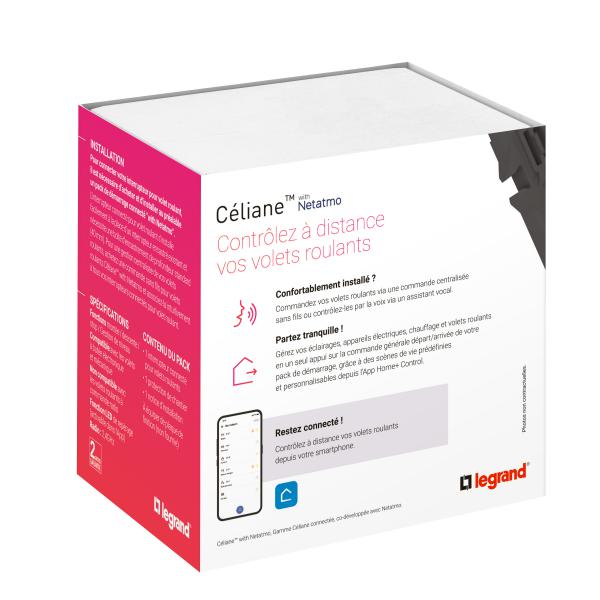 Vignette 3 produit Ref : 064896A | Inter pour volet roulant connecté Céliane with Netatmo sans plaque graphite