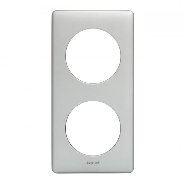 Vignette 3 produit Ref : 066782 | Plaque de finition Cliane Collection Mtal 2 postes finition Alu naturel avec systme de rattrapage des dfauts du mur