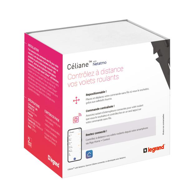 Vignette 3 produit Ref : 067646A | Commande sans fils pour volet roulant Cliane with Netatmo sans plaque blanc