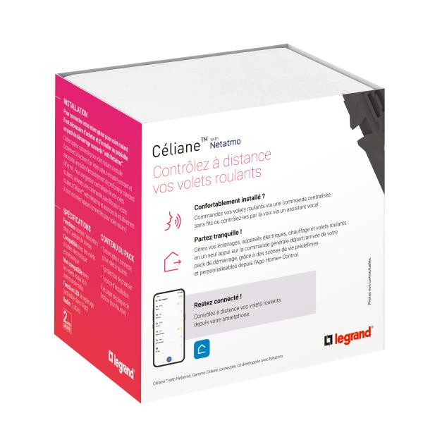 Vignette 3 produit Ref : 067776A | Interrupteur pour volet roulant connecté Céliane with Netatmo sans plaque titane