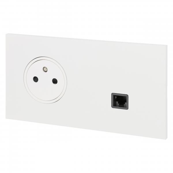 Vignette 3 produit Ref : 067938 | Enjoliveur Cliane pour prise tlphone 8 contacts  -  finition graphite