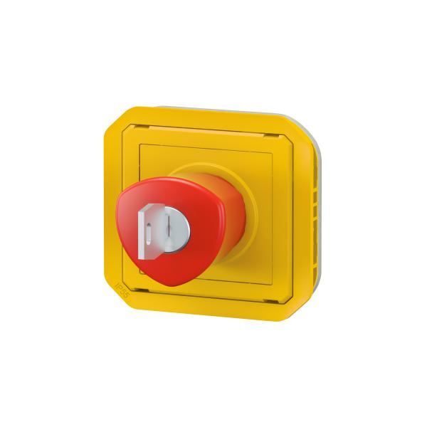 Vignette 3 produit Ref : 069548L | Coup de poing d'urgence déverrouillage à clé Plexo composable jaune