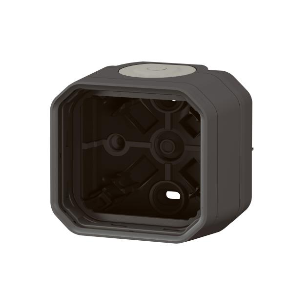 Vignette 3 produit Ref : 069601L | Botier saillie 2 embouts  membrane 1 entre 1 poste Plexo anthracite