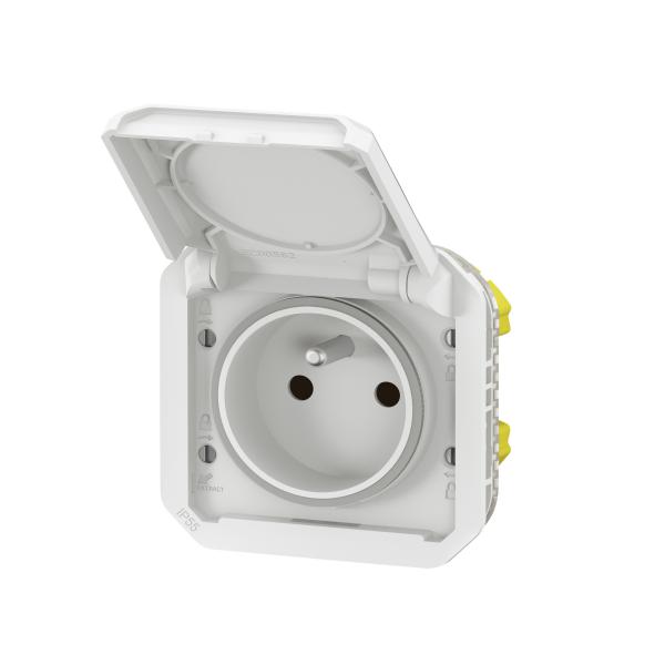 Vignette 3 produit Ref : 069621L | Prise de courant 2P+T Plexo composable blanc