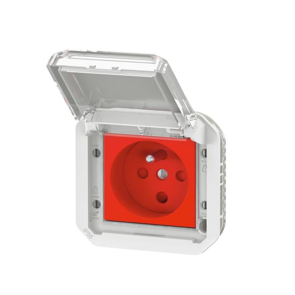 Vignette 3 produit Ref : 069623L | Prise de courant 2P+T  dtrompage Plexo composable blanc