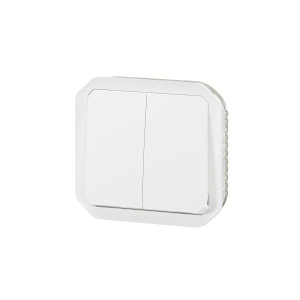 Vignette 3 produit Ref : 069625L | Commande double interrupteur ou poussoir Plexo composable blanc