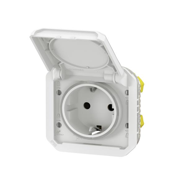 Vignette 3 produit Ref : 069640L | Prise de courant 2P+T Plexo version schuko - composable Blanc