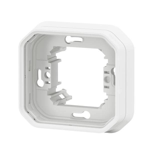 Vignette 3 produit Ref : 069692L | Support plaque encastr 1 poste Plexo blanc