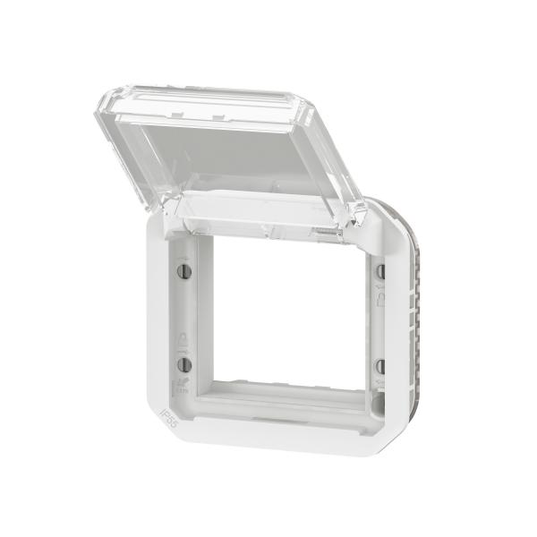 Vignette 3 produit Ref : 069695L | Adaptateur Plexo  volet transparent pour Mosaic - composable blanc