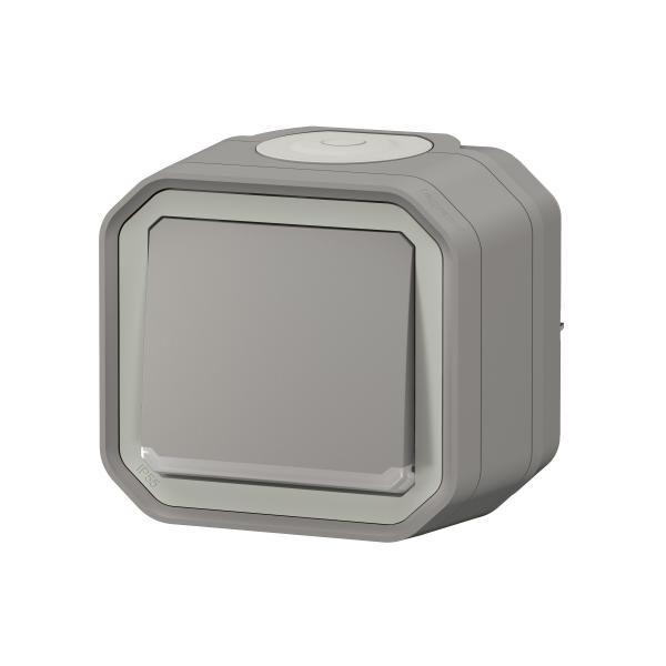 Vignette 3 produit Ref : 069712L | Interrupteur ou va-et-vient tmoin 10AX 250V Plexo complet saillie gris