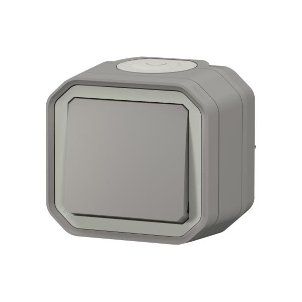 Vignette 3 produit Ref : 069720L | Poussoir NO Plexo complet en saillie gris