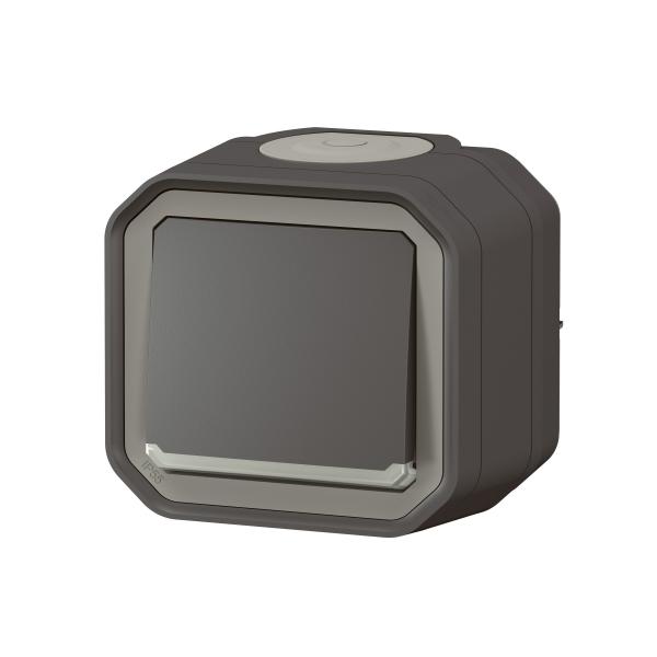 Vignette 3 produit Ref : 069721L | Interrupteur ou va-et-vient tmoin 10AX 250V Plexo complet saillie anthracite