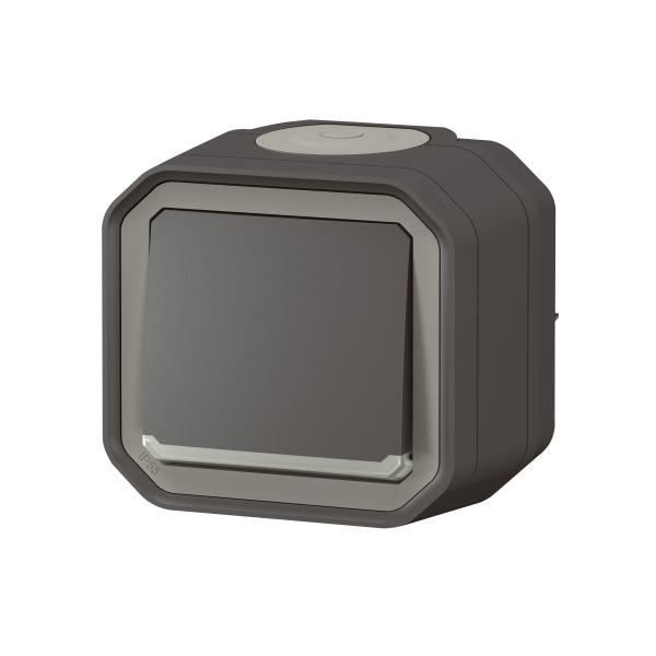 Vignette 3 produit Ref : 069736L | Interrupteur ou va-et-vient lumineux10AX 250V Plexo complet saillie anthracite