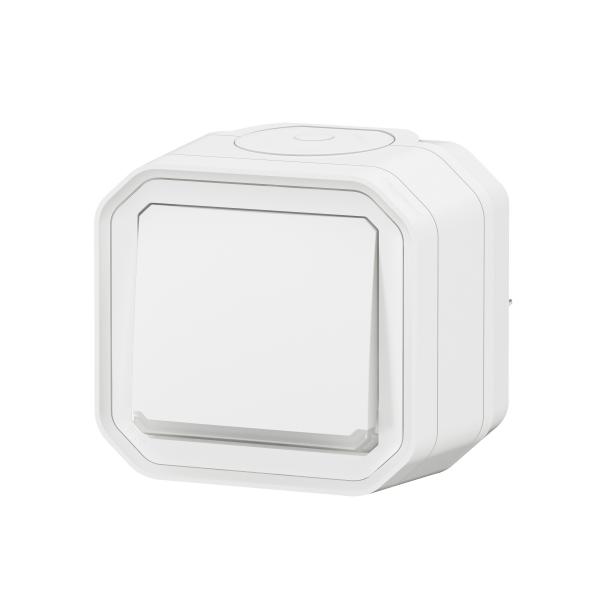 Vignette 3 produit Ref : 069762L | Poussoir NO lumineux Plexo complet saillie blanc
