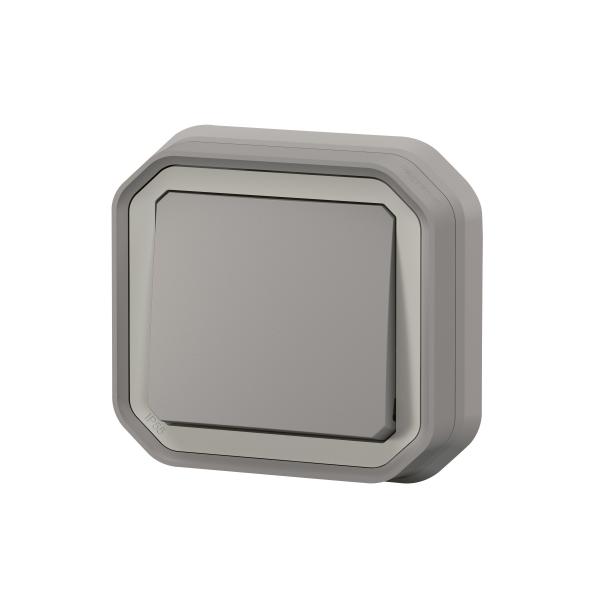 Vignette 3 produit Ref : 069811L | Interrupteur ou va-et-vient 10AX 250V Plexo complet encastré gris