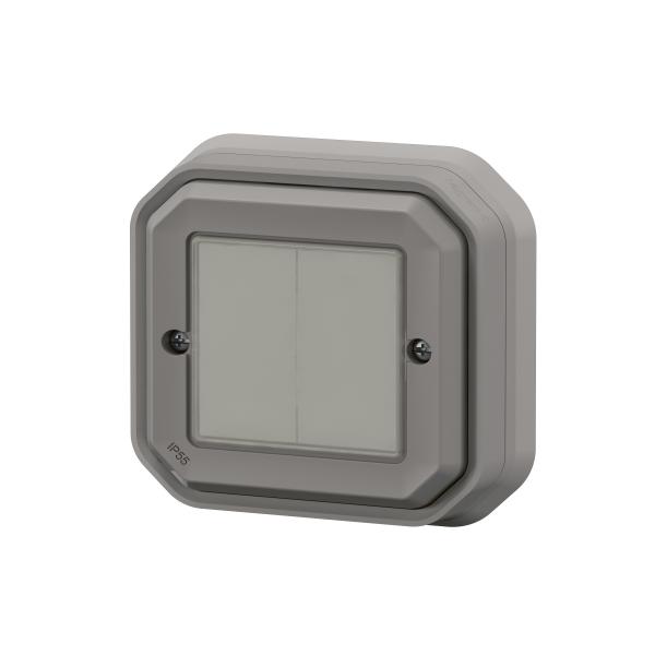 Vignette 3 produit Ref : 069819L | Commande double Self-e pour éclairage et prise Plexo with Netatmo complet gris