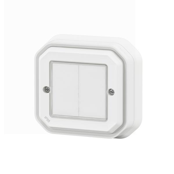 Vignette 3 produit Ref : 069835L | Commande double Self-e pour clairage et prise Plexo with Netatmo complet blanc