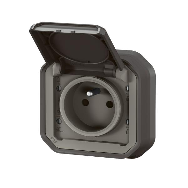 Vignette 3 produit Ref : 069860L | Prise de courant 2P+T Plexo complet encastré anthracite