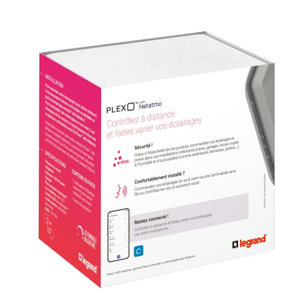 Vignette 3 produit Ref : 069876L | Interrupteur connect avec Neutre Plexo with Netatmo composable gris
