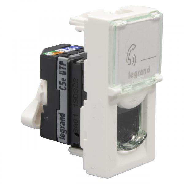 Vignette 3 produit Ref : 076551 | Prise RJ45 catgorie5e UTP Mosaic 1 module  -  blanc