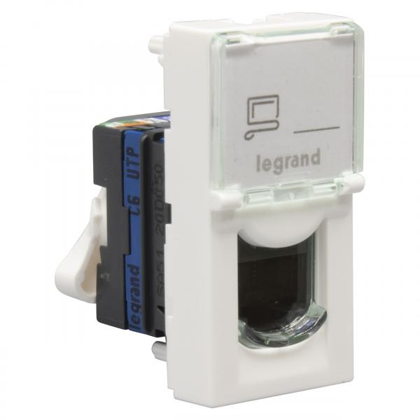 Vignette 3 produit Ref : 076561 | Prise RJ45 catgorie6 UTP Mosaic 1 module  -  blanc