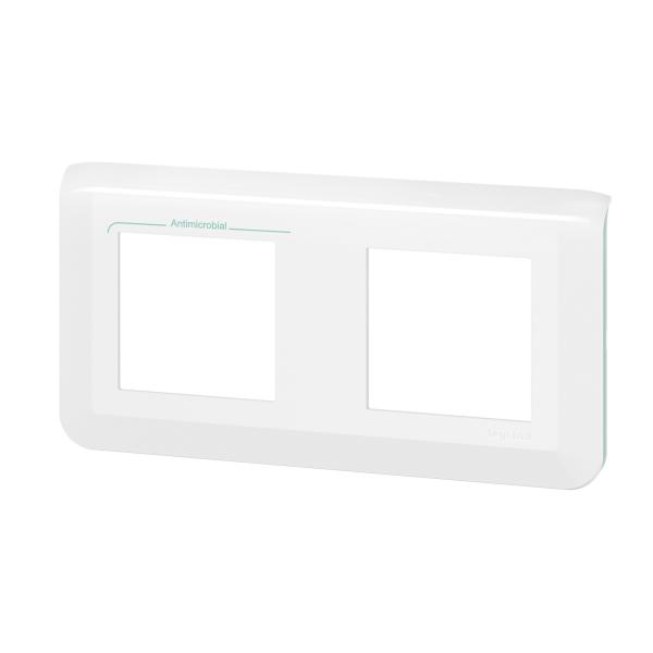 Vignette 3 produit Ref : 078725L | Plaque de finition horizontale Mosaic pour 2x2 modules blanc antimicrobien