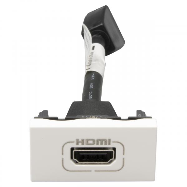 Vignette 3 produit Ref : 078778 | Prise HDMI typeA version 1.4 prconnectorise Mosaic 1 module  -  blanc