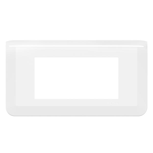 Vignette 3 produit Ref : 078814L | Plaque de finition horizontale Mosaic pour 4 modules blanc