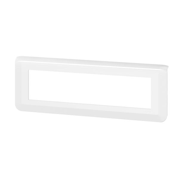 Vignette 3 produit Ref : 078818L | Plaque de finition horizontale Mosaic pour 8 modules blanc