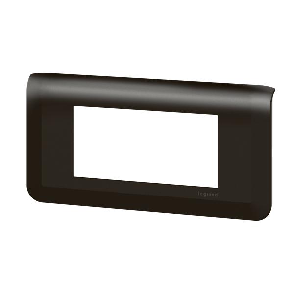 Vignette 3 produit Ref : 079054L | Plaque de finition horizontale Mosaic pour 4 modules noir mat