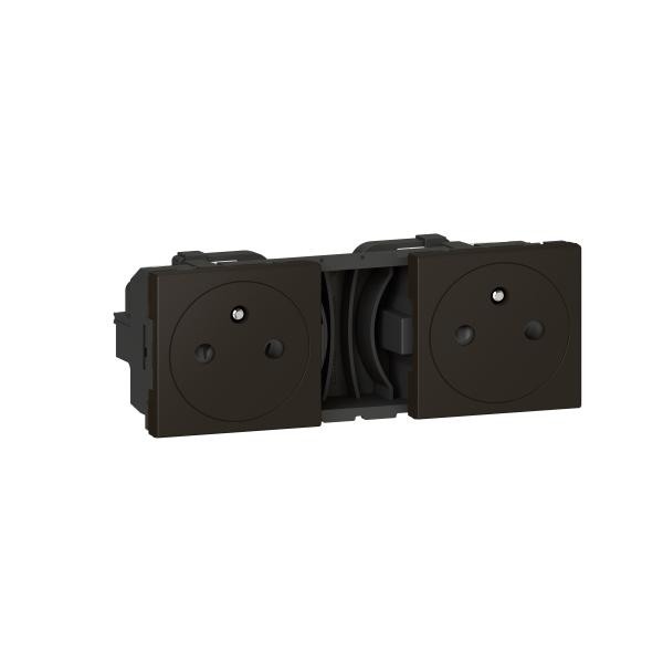 Vignette 3 produit Ref : 079134L | Precablees murales 2xPrise de courant 2P+T f/b surface noir mat