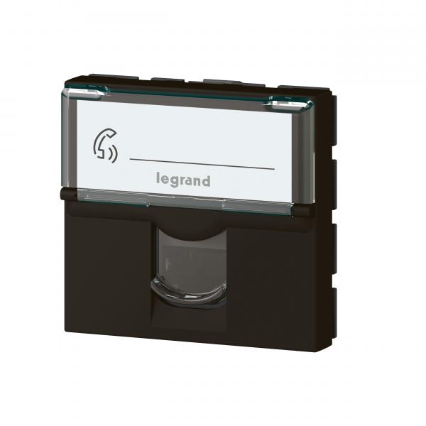 Vignette 3 produit Ref : 079165L | Prise RJ45 cat�gorie6 FTP Mosaic 2 modules � noir mat