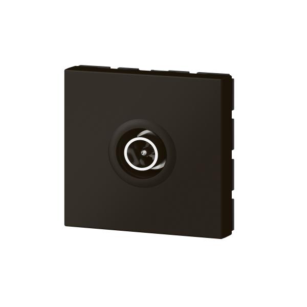 Vignette 3 produit Ref : 079182L | Prise t�l�vision �9,52mm m�le Mosaic 2 modules � noir mat
