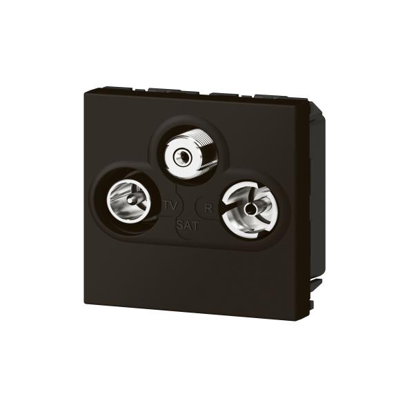 Vignette 3 produit Ref : 079186L | Prise TV-R-SAT Mosaic FM et DAB+ 2 modules � noir mat